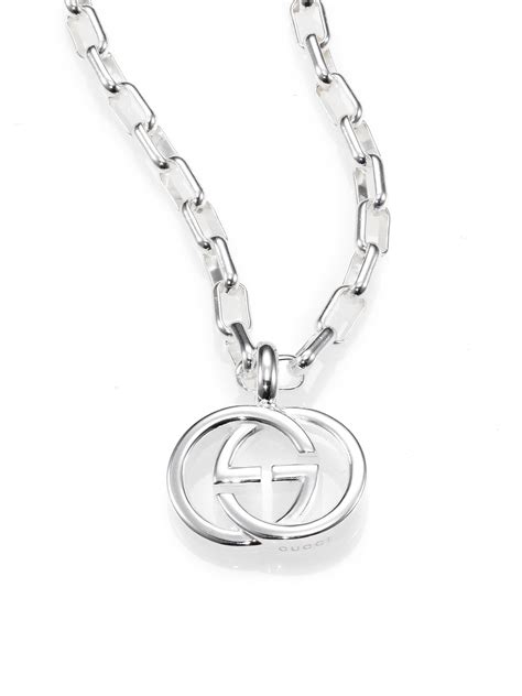 gucci silver gg boule necklace|gucci interlocking g sterling silver.